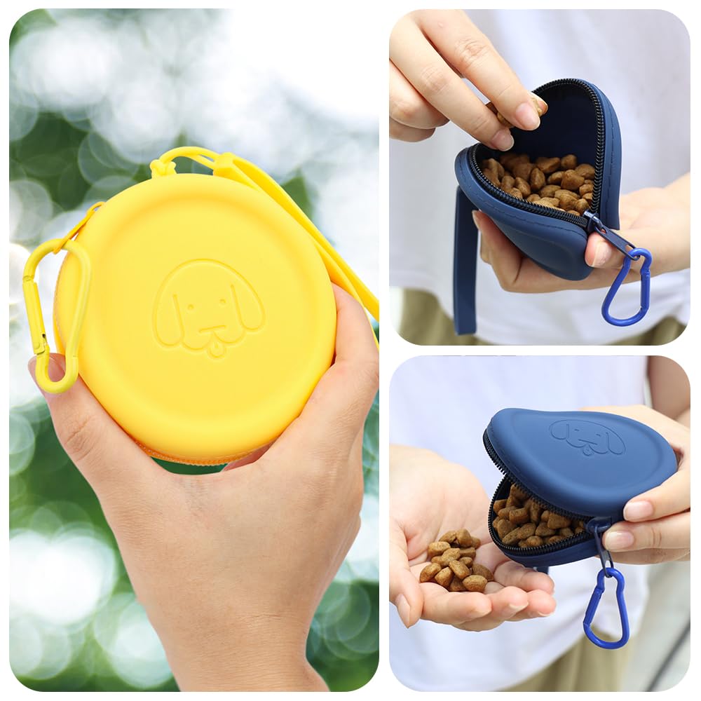 WALLFID silicone dog treat pouch two-piece-set keeps extra bag fresh