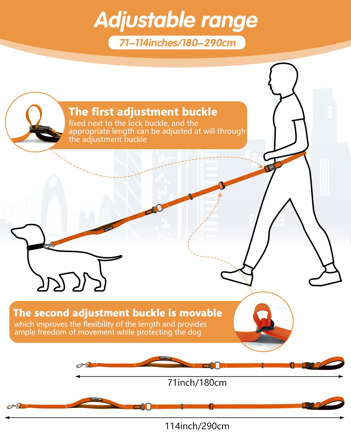 WANFIRE hands free leash car seatbelt buckle connected for car safety