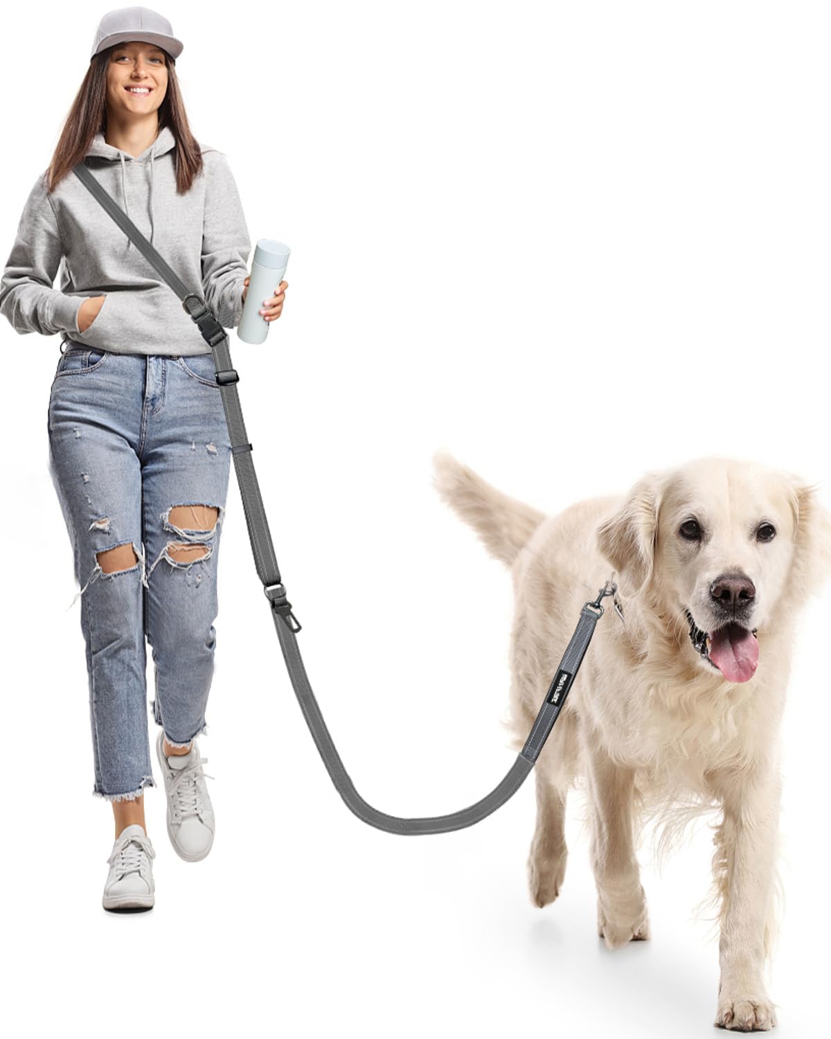 WANFIRE Hands Free Leash with length-adjustable feature for versatile walks.