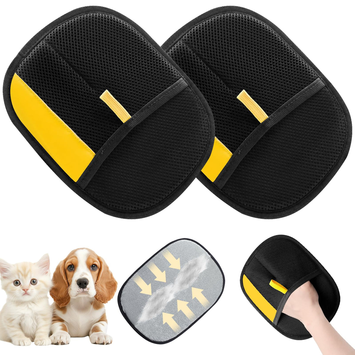 WANGXYZ pet hair remover gloves on hand for fast fur removal