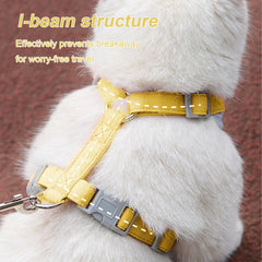 Wanheart cat harness adjustable strap closeup shows easy on/off design.