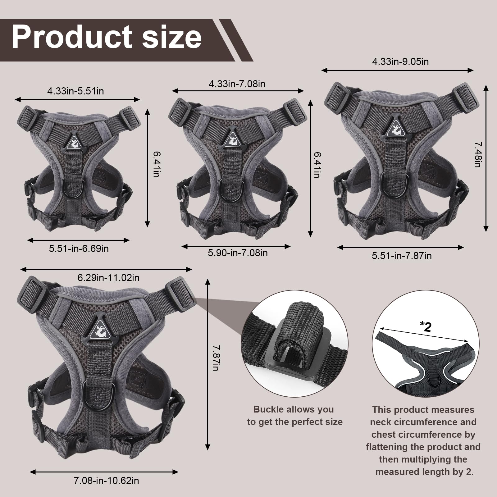 Wanheart soft-mesh harness provides breathable comfort during outdoor walks