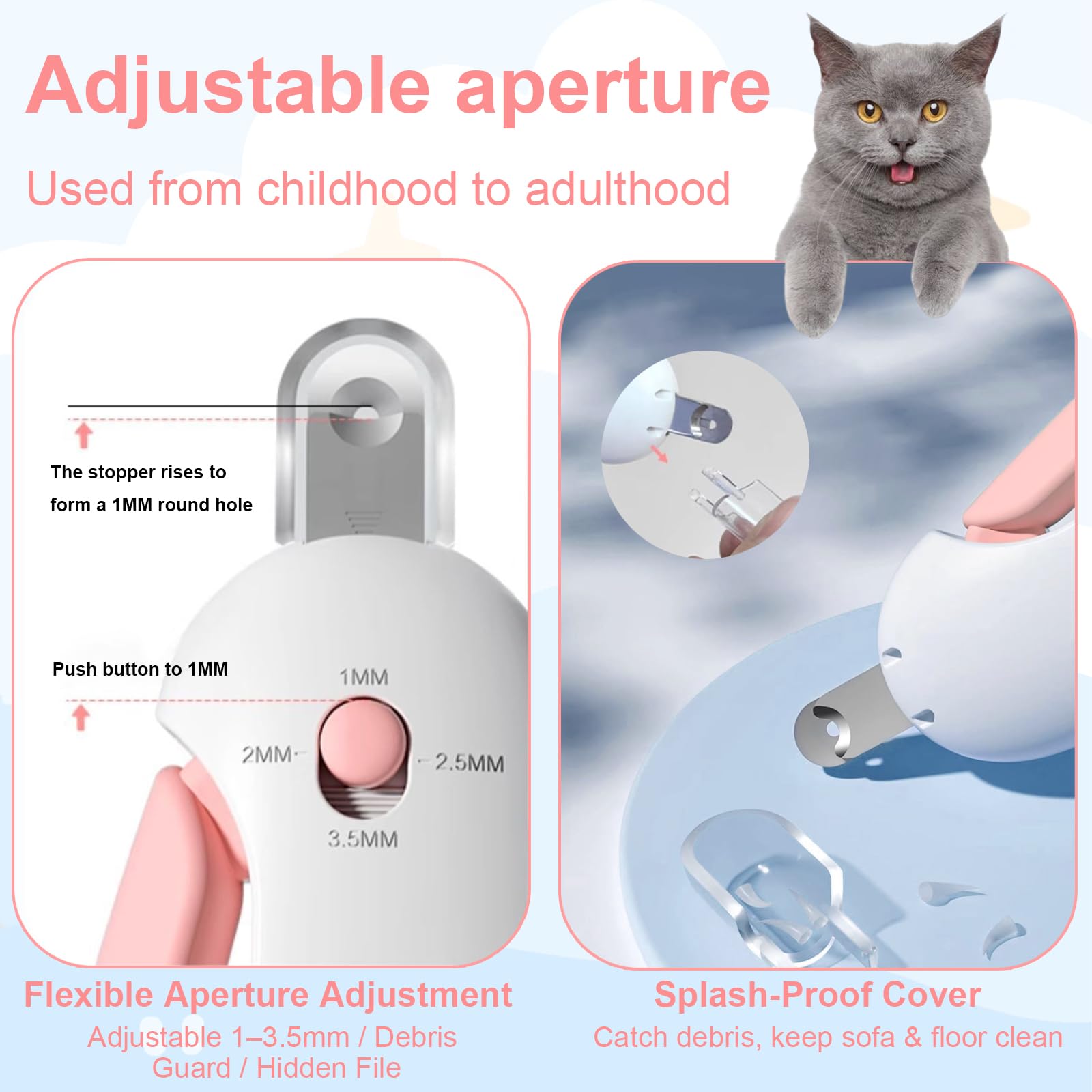 Wanheart adjustable levels for 1–3.5 mm claws during home grooming.