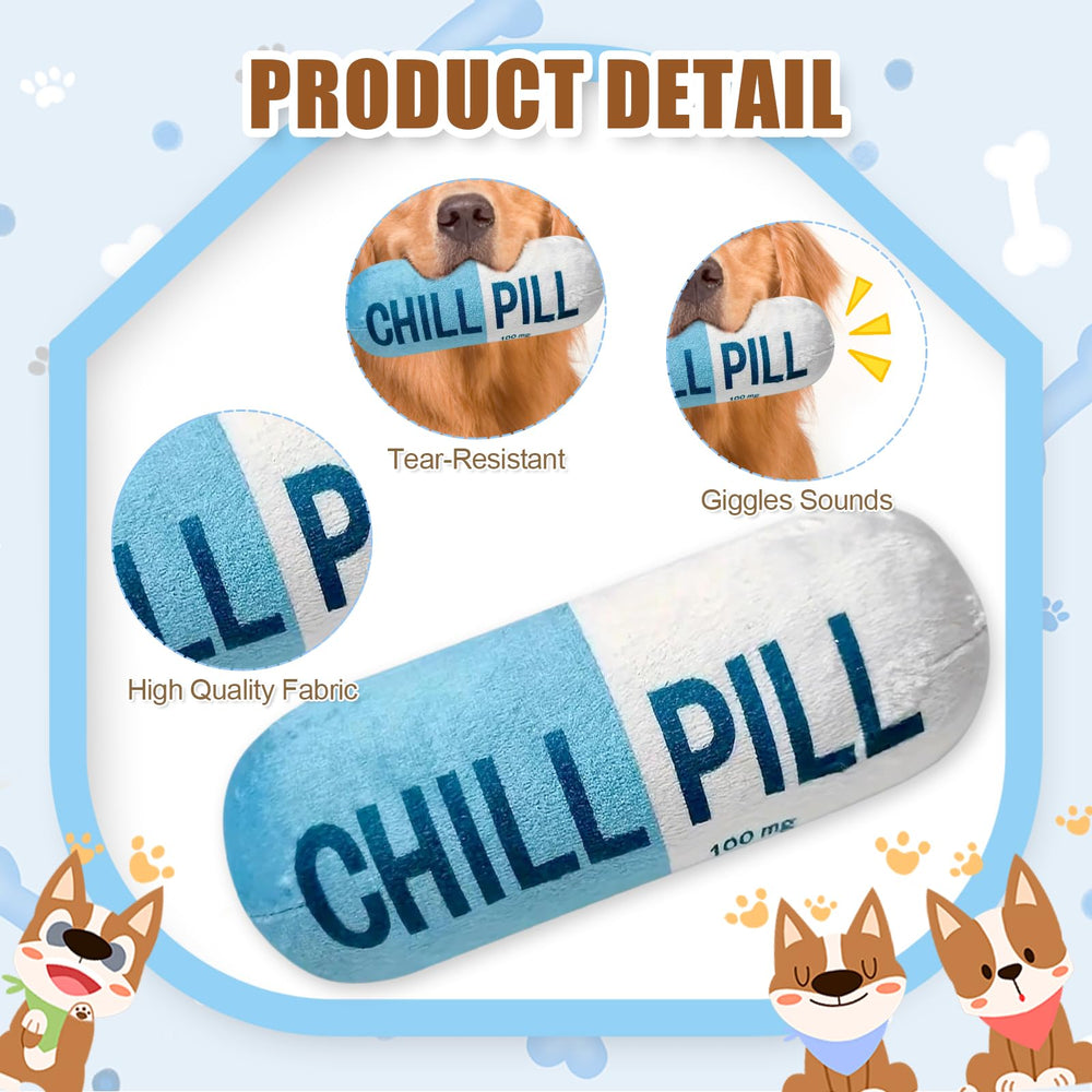 Wanheart Funny Chill Pill Toy blue dog-cat play demonstrates toss-and-fetch bonding.