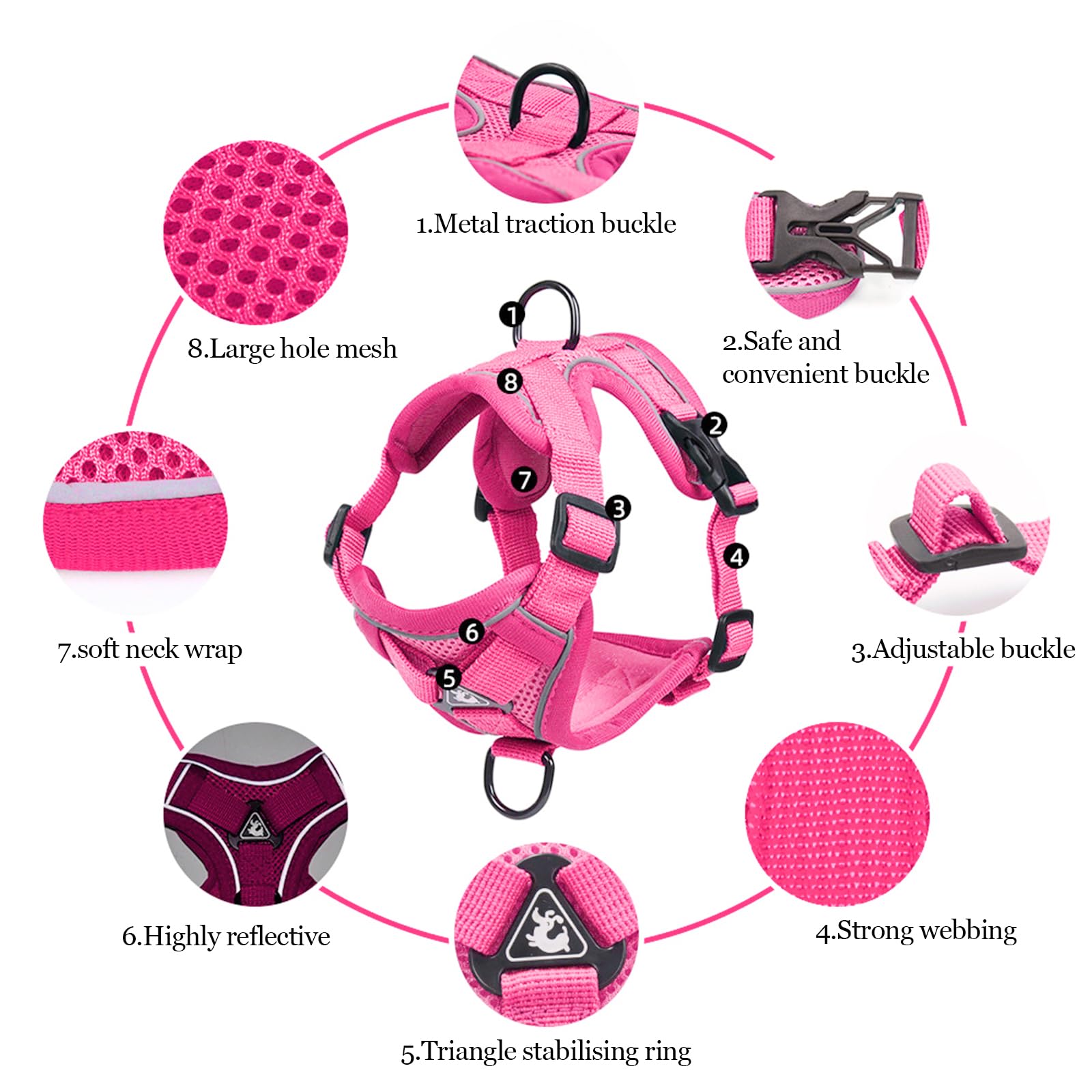 Wanheart adjustable straps ensure a snug, easy-to-fit harness