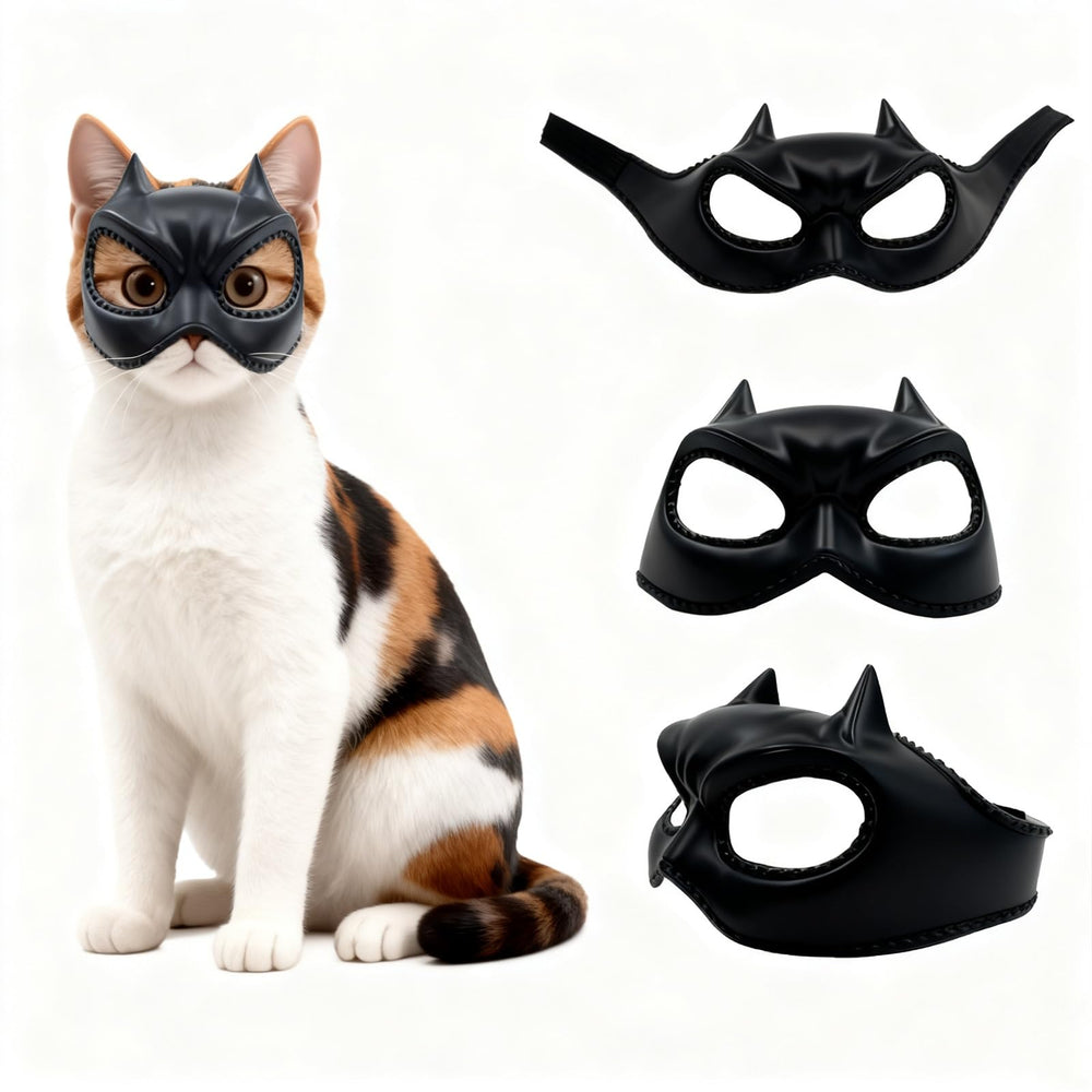 WANHUHOU Cat Bat Mask close-up shows soft latex for comfortable wear.