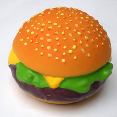 Want Chew hamburger squeaky latex toy offers safe chewing and interactive play.