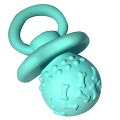 WantChew latex dog squeaky toy blue closeup shows safe materials for chew play.