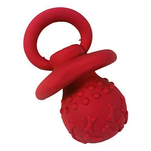 WantChew red latex dog squeaky toy showcases durable 4.33-inch size for engaging play.