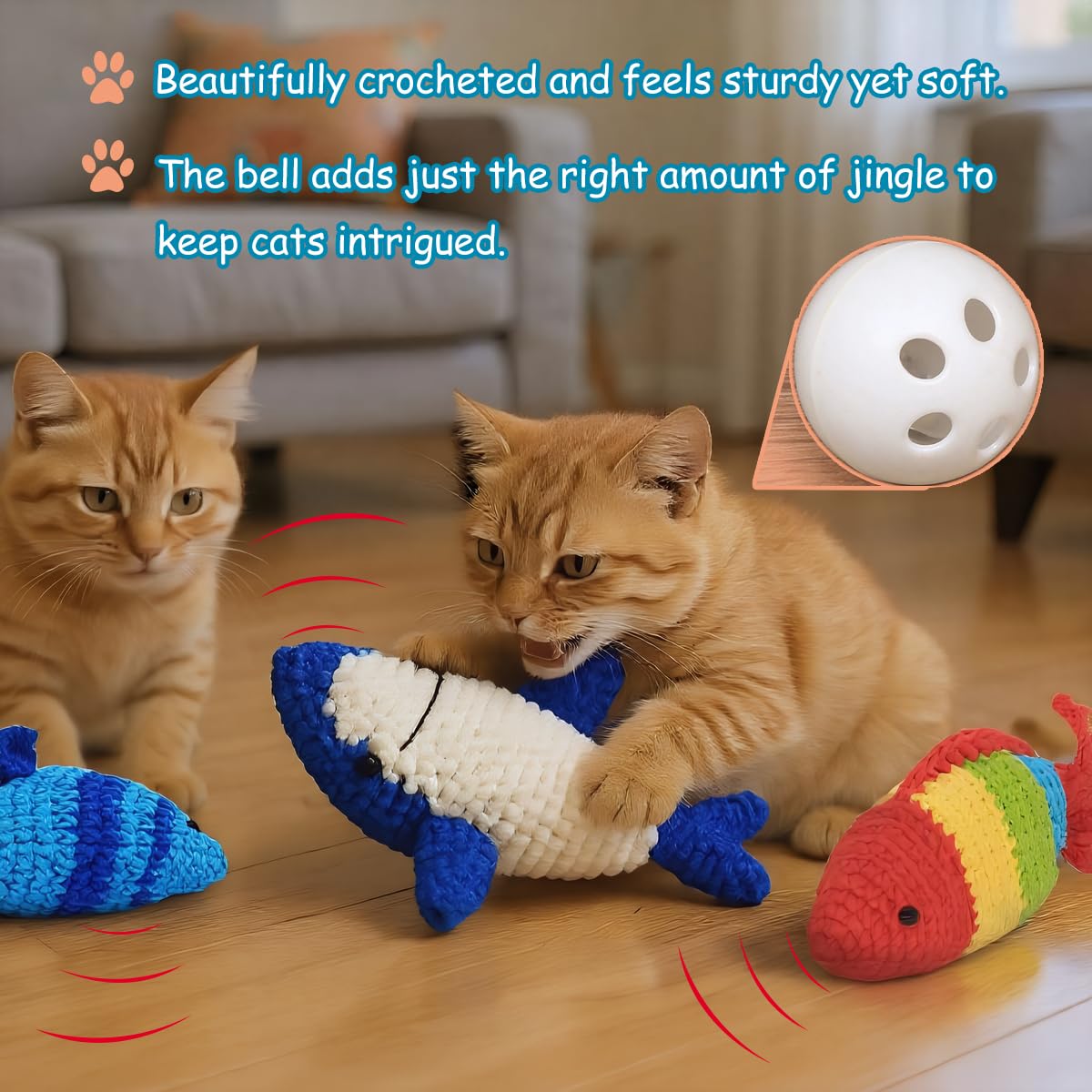 WaoDoing hand-crocheted fish toy highlighting artisan craft and durability.