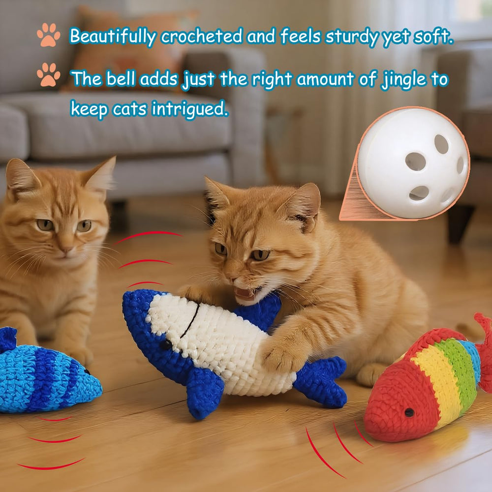WaoDoing hand-crocheted fish toy highlighting artisan craft and durability.