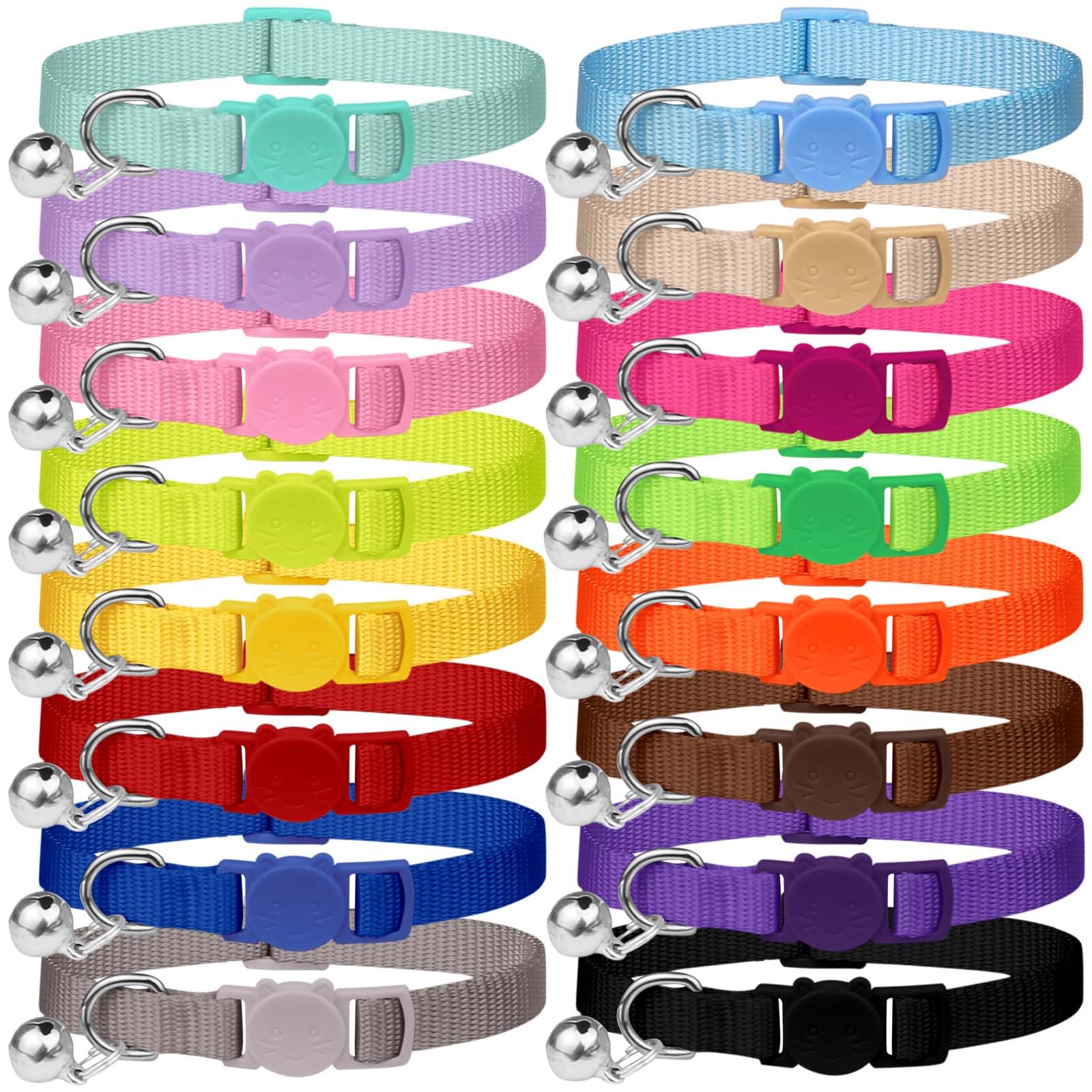 Waoduld 16pcs breakaway cat collars pack with vibrant colors for daily style