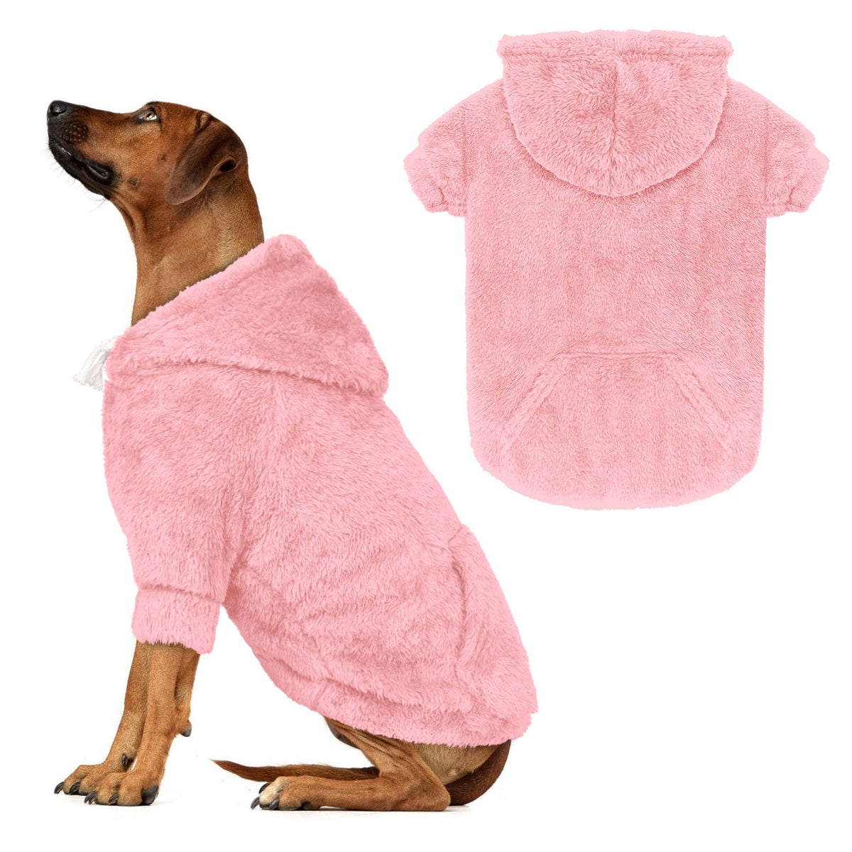 Waoduld 3XL dog sweater pink hoodie—cozy warmth for large dogs on chilly walks.