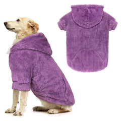 Waoduld dog sweater 2XL hoodie front view offering warmth for cold walks.