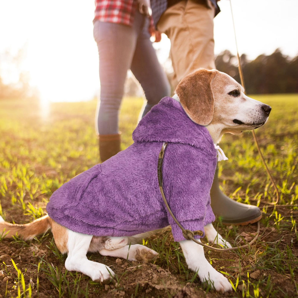 Waoduld purple fleece fabric close-up highlights durable, soft material.