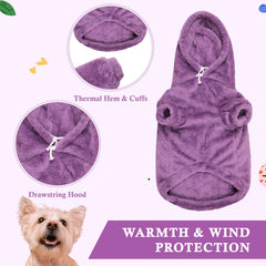 Waoduld dog sweater purple leash hole for easy, hassle-free walks.