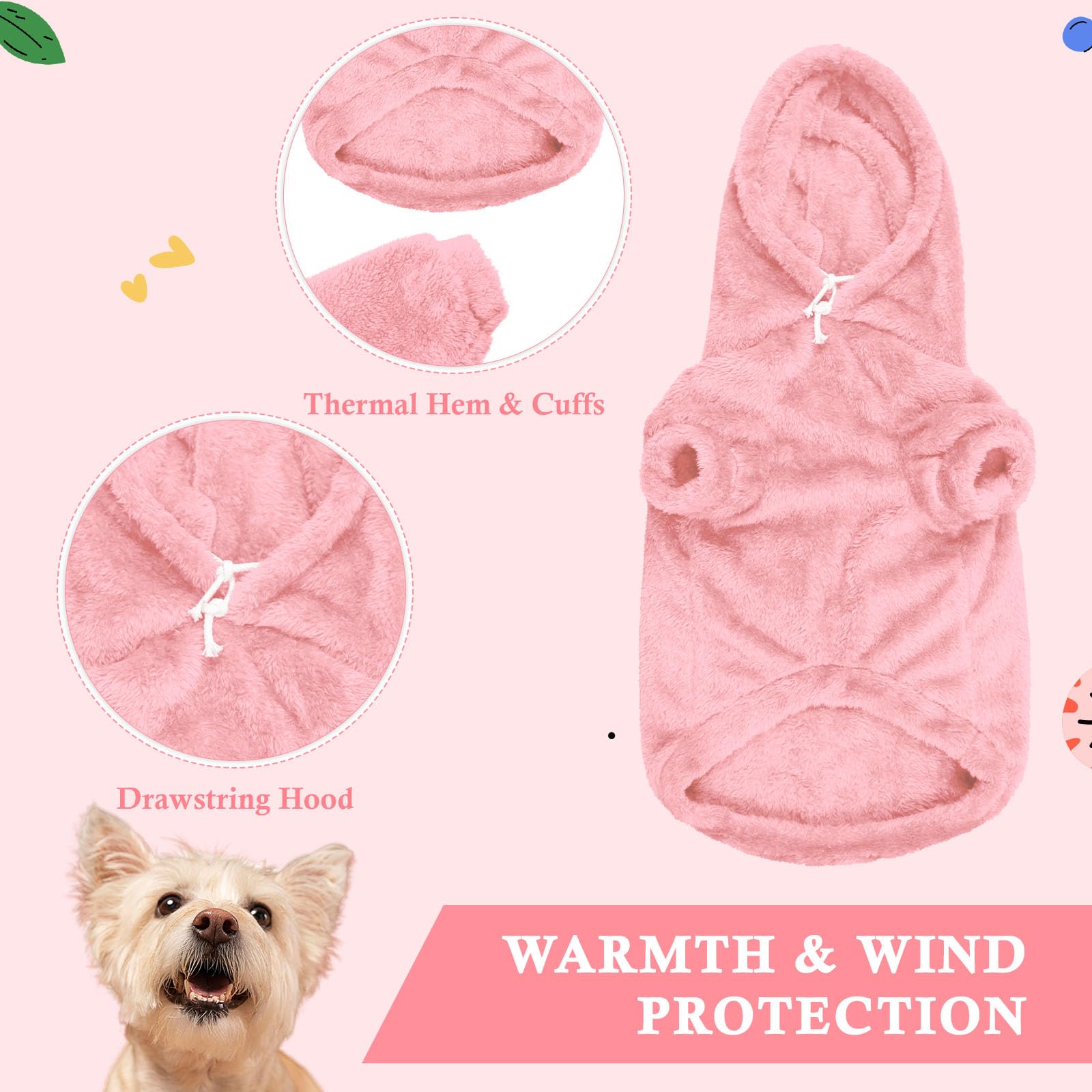 Waoduld dog sweater with ribbed cuffs—snug fit that locks warmth in.