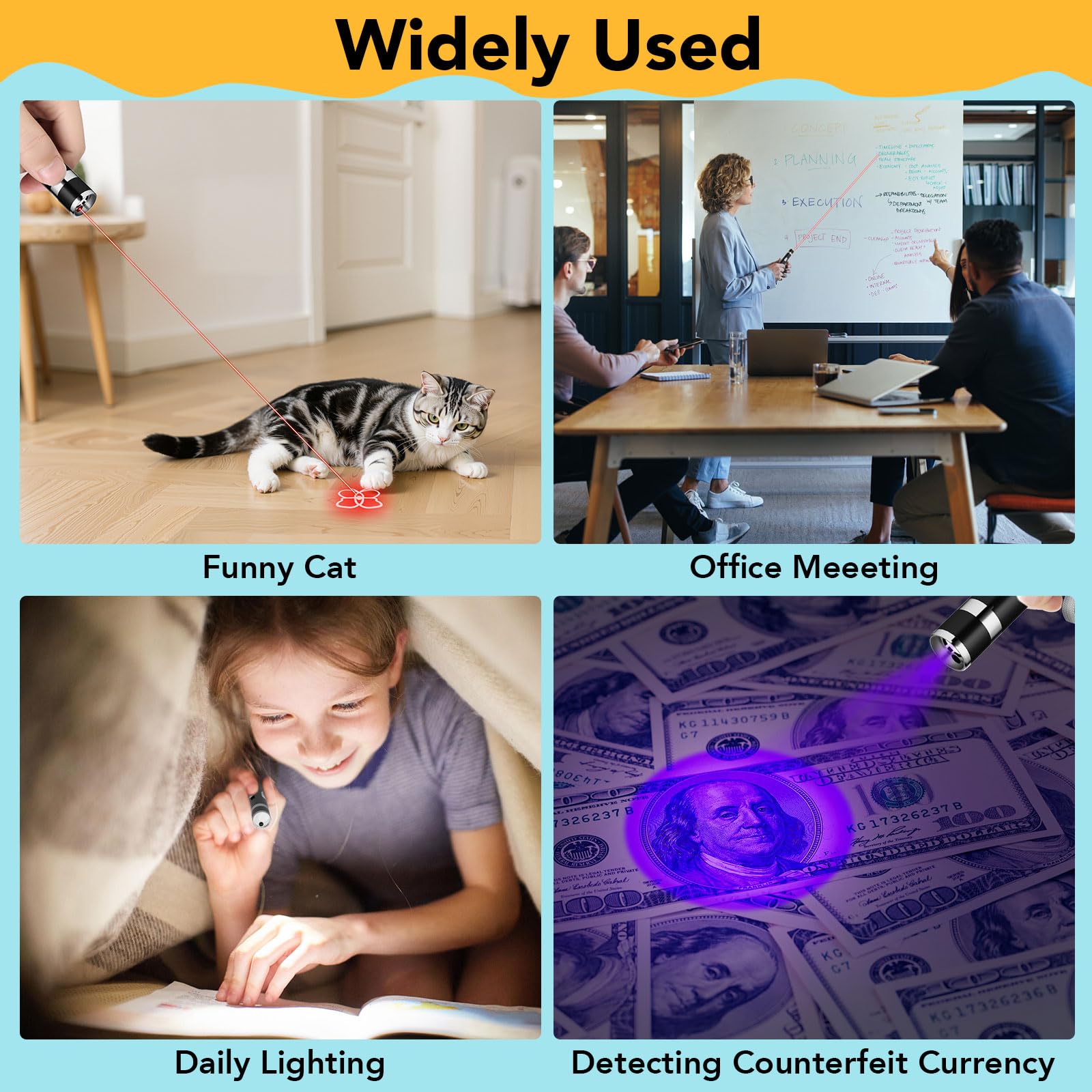 Waputne cat toy pointer mouse pattern simulates prey during play.