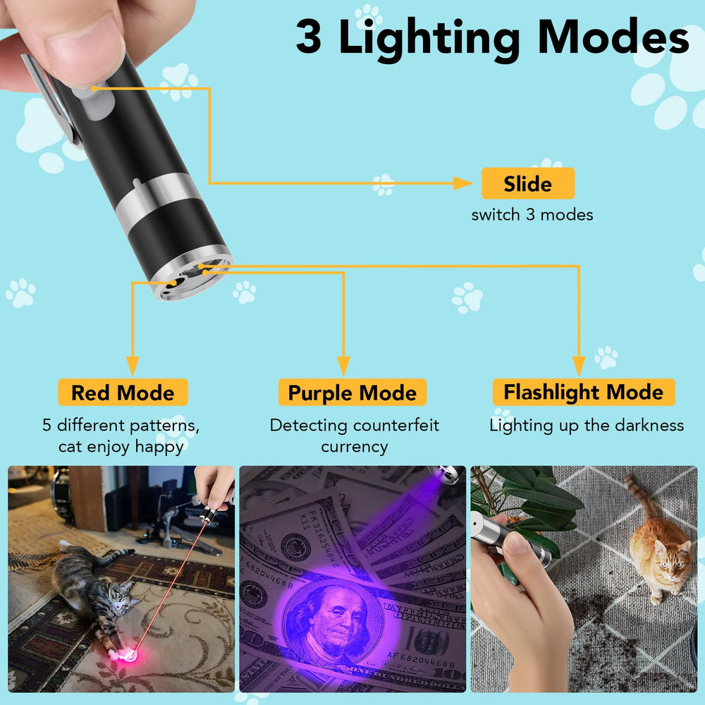 Waputne cat toy pointer smiley pattern for engaging play.