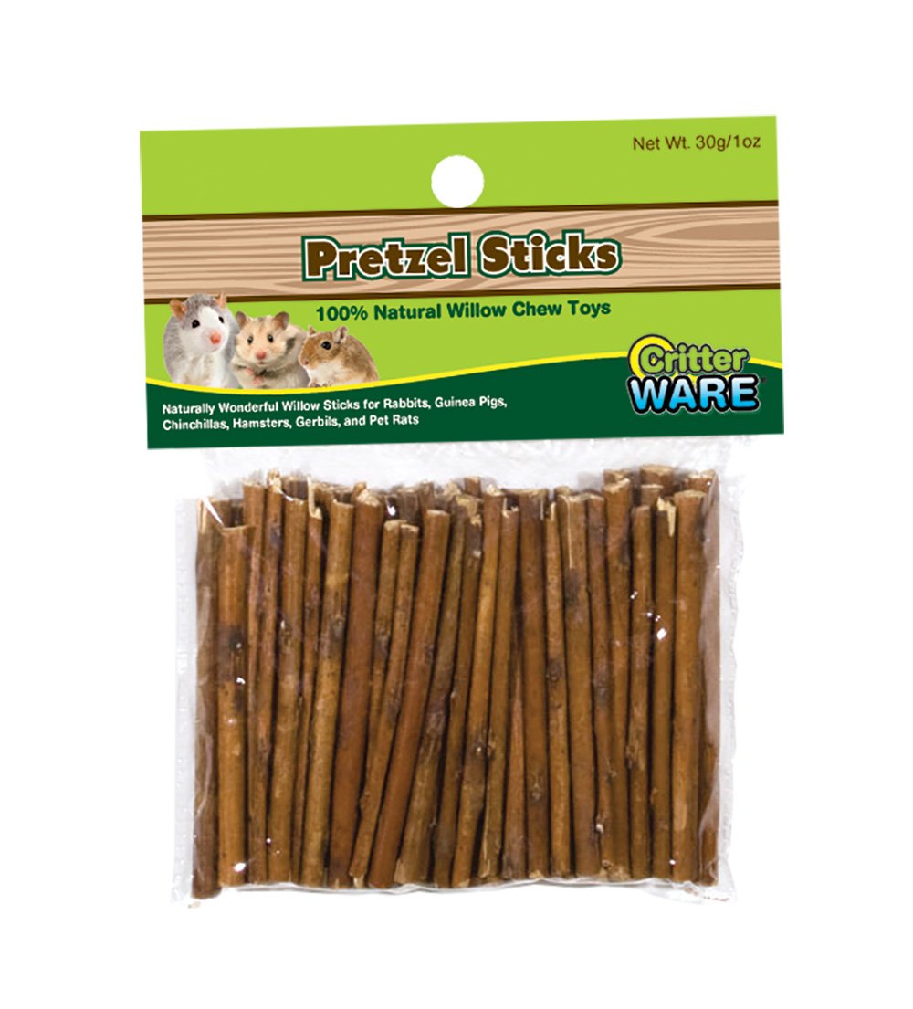 Ware Manufacturing Willow Critters Pretzel Sticks front view, natural small-pet chew for dental health and play