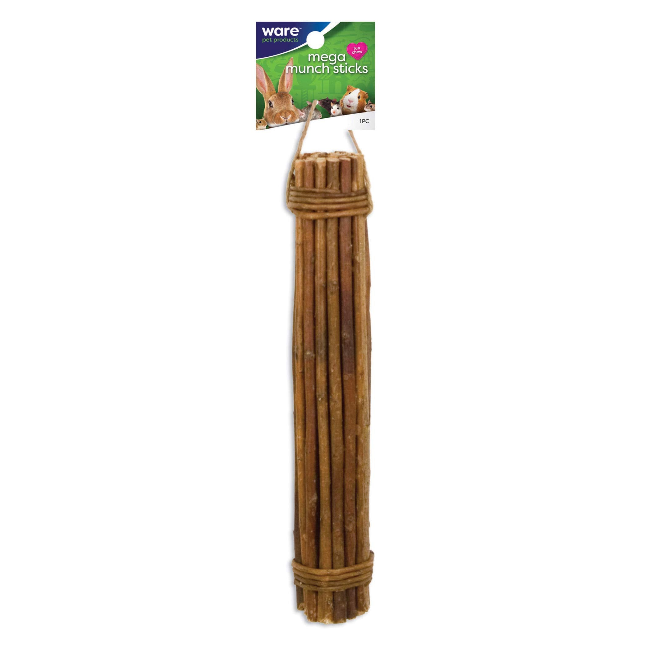 Ware Manufacturing Willow Mega Munch Sticks pet chewing action promotes active engagement.