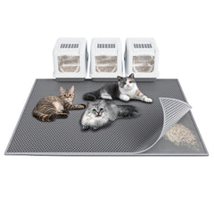 Waretary cat litter mat 47x36 provides large coverage under box to catch stray litter
