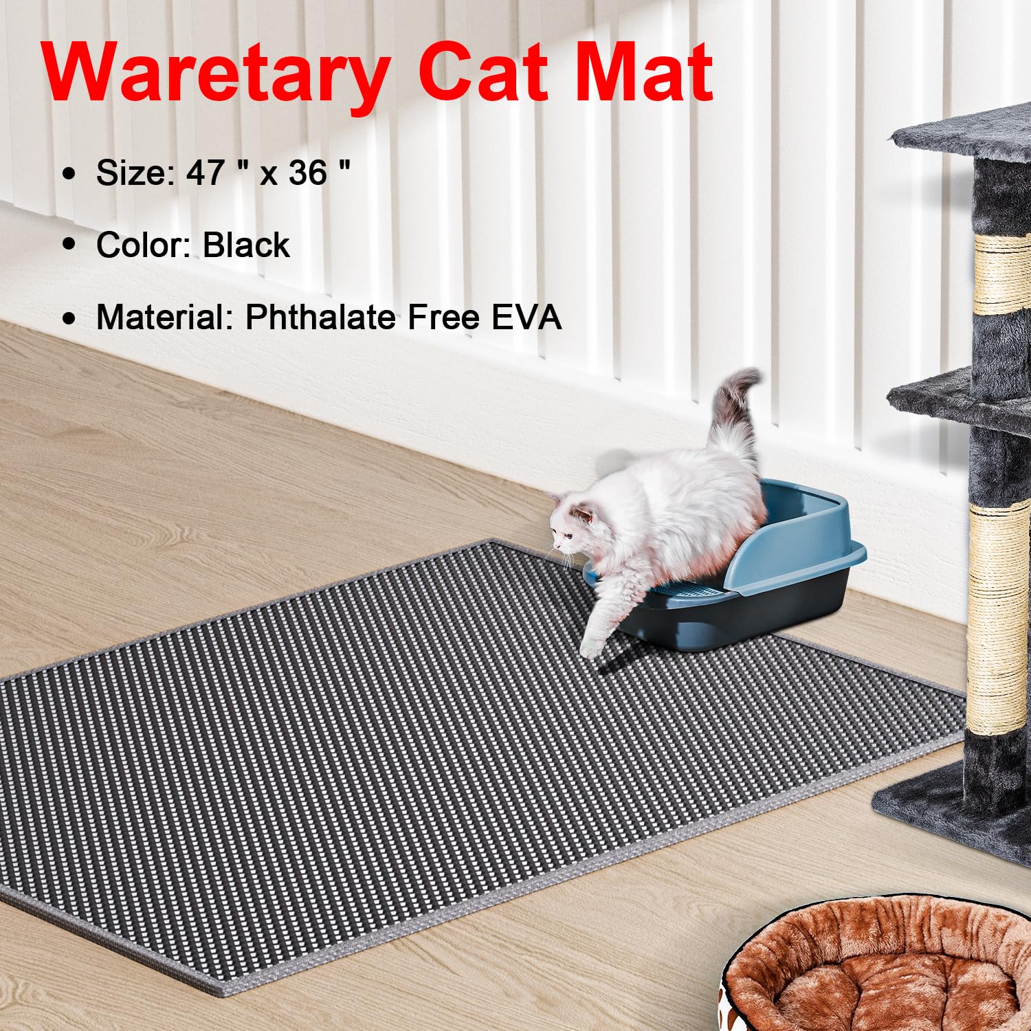 Waretary mat double-layer trap design helps keep floors cleaner