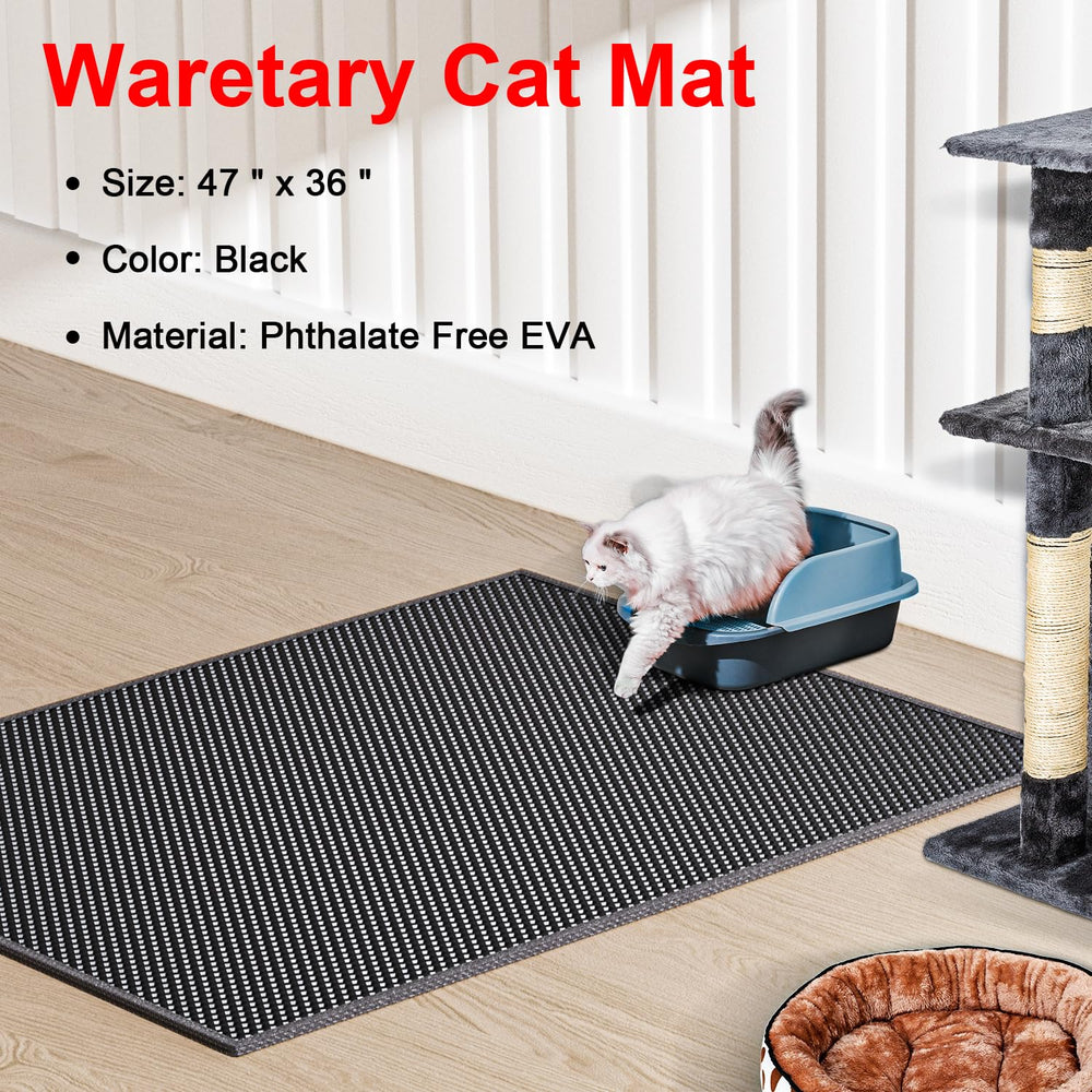 Waretary cat litter mat EZ Open edge enables easy top-layer cleanup after use.