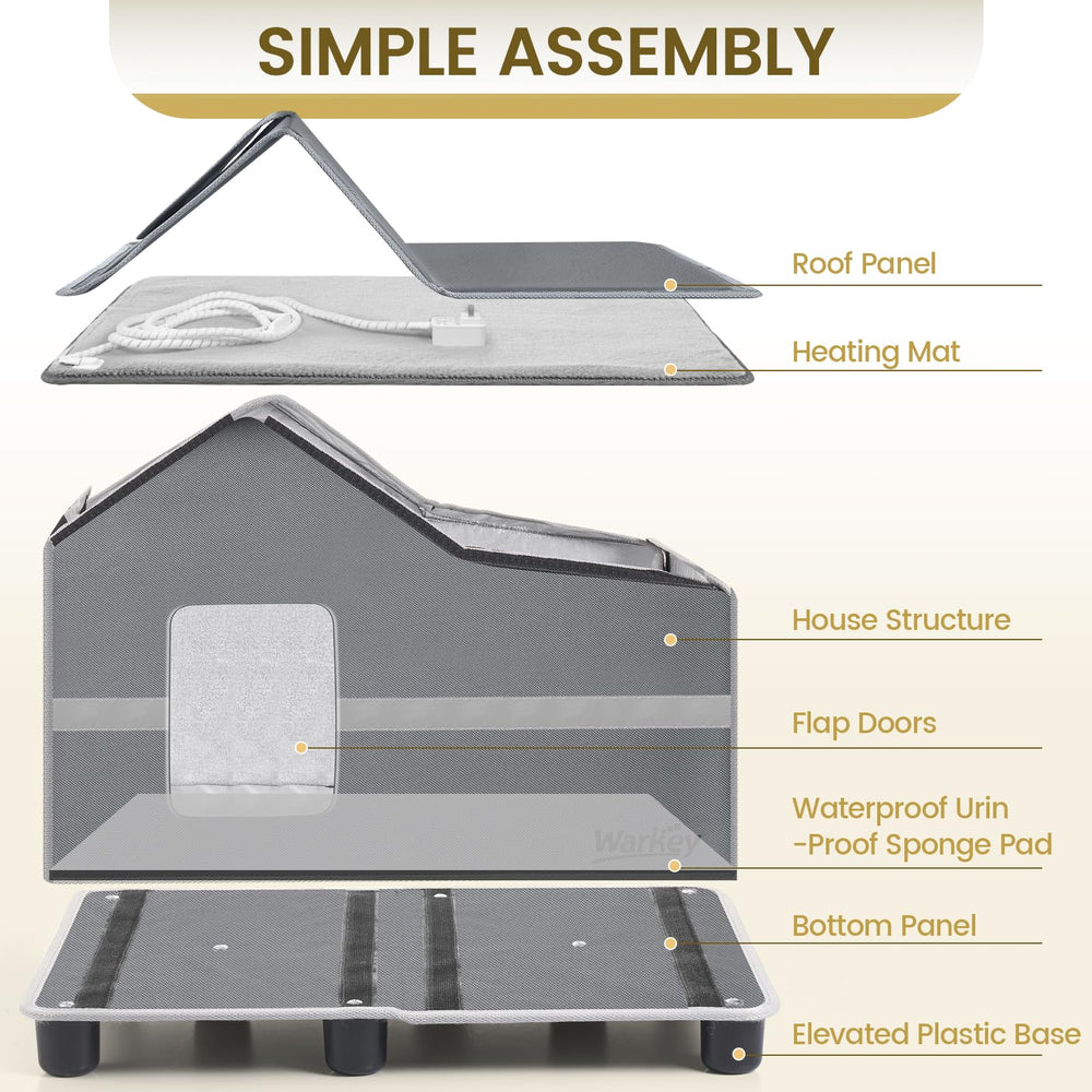 WARKEY heated cat house in snow scene demonstrates all-season sheltering potential for wanderers