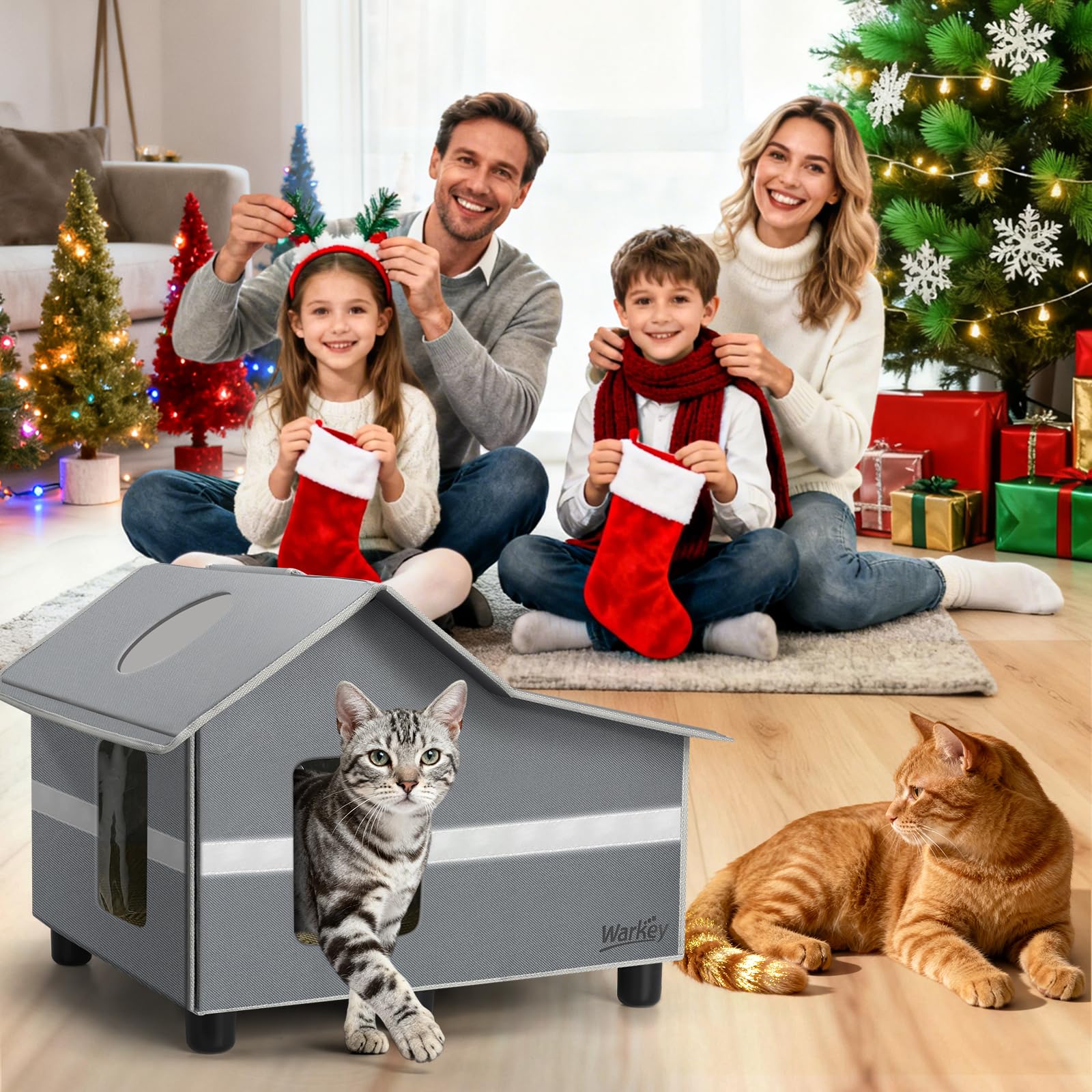 WARKEY entry opening and claw-resistant material protect outdoor cats from predators