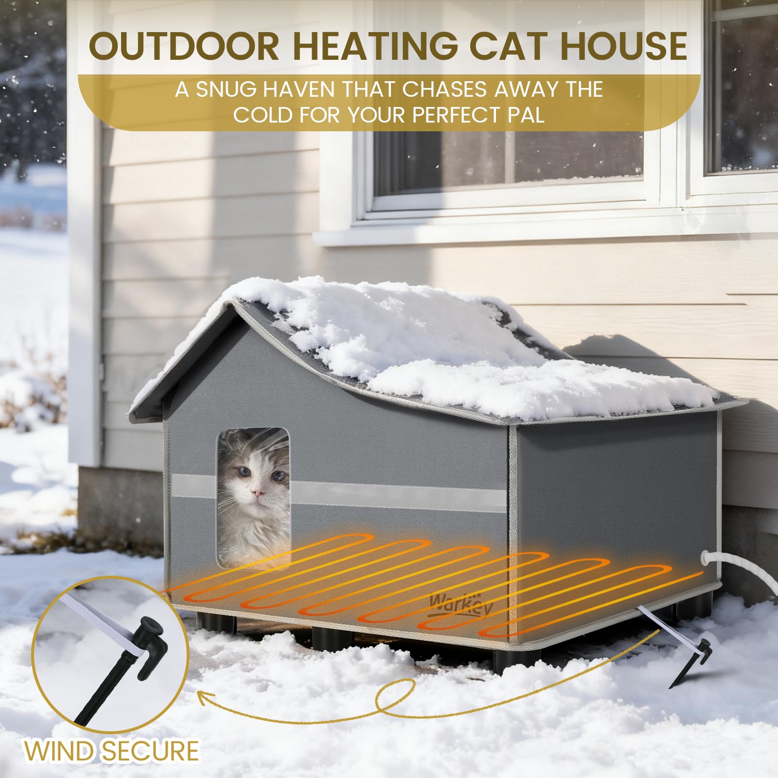 WARKEY weatherproof wall detail highlights waterproof windproof construction for harsh outdoor conditions