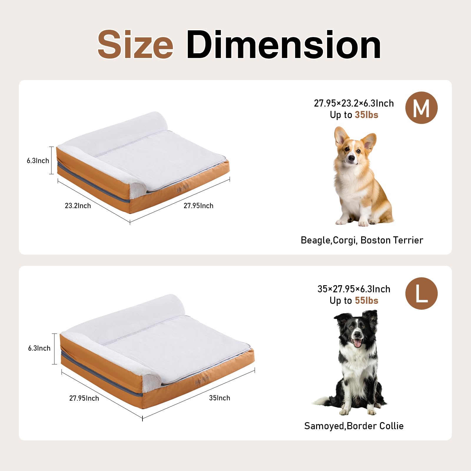 WARKEY heated dog bed removable cover enables quick washing and freshness
