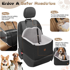 WarmInsula dog car seat back panel showing sturdy support