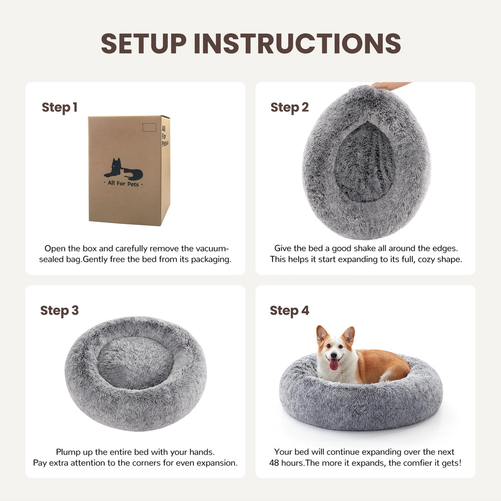 Warmrest donut bed in grey—soft resting spot with edge support.