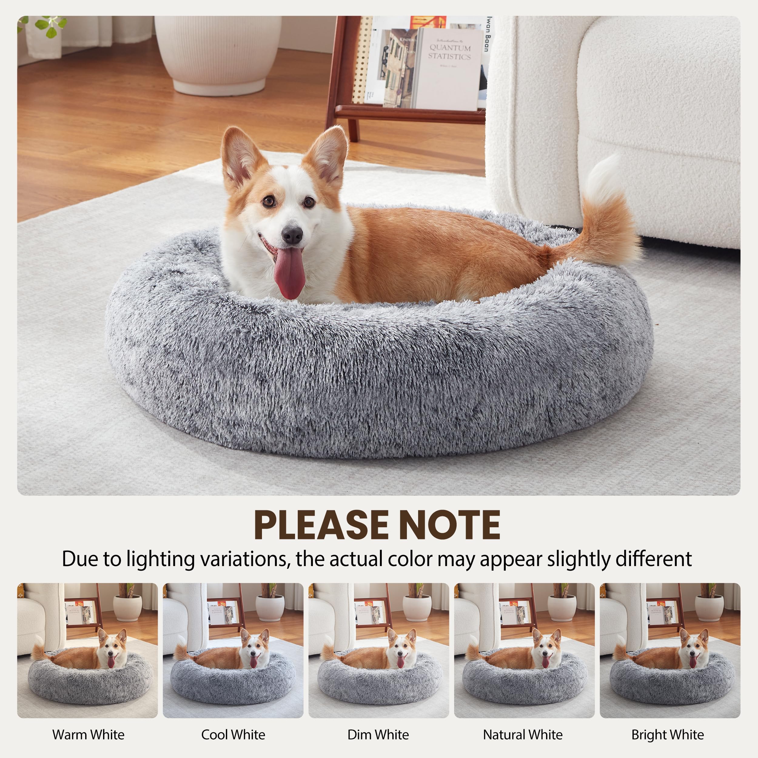Warmrest edge-support donut bed—head and neck cushioning.