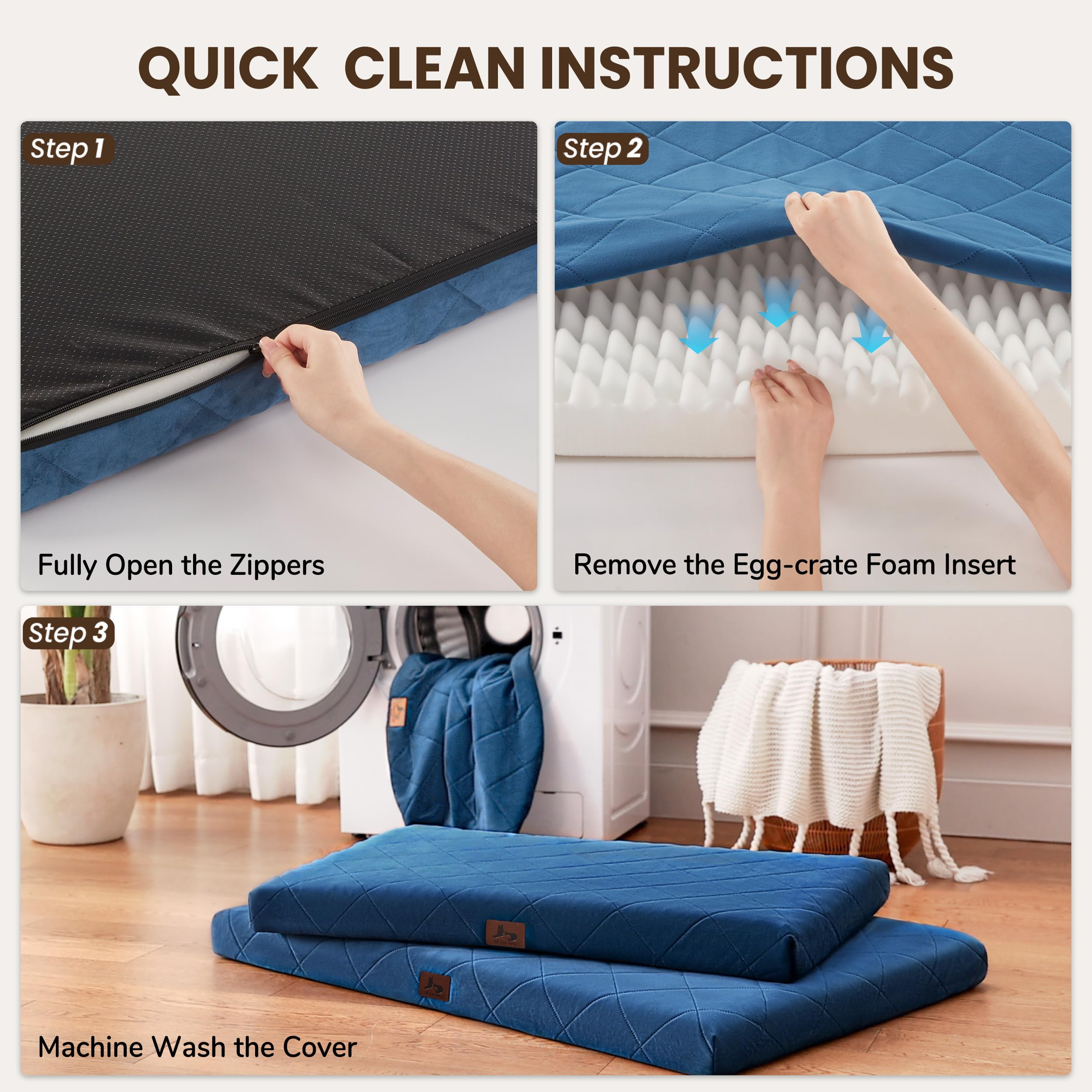 Warmrest egg-crate foam detail highlights pressure-relief support.