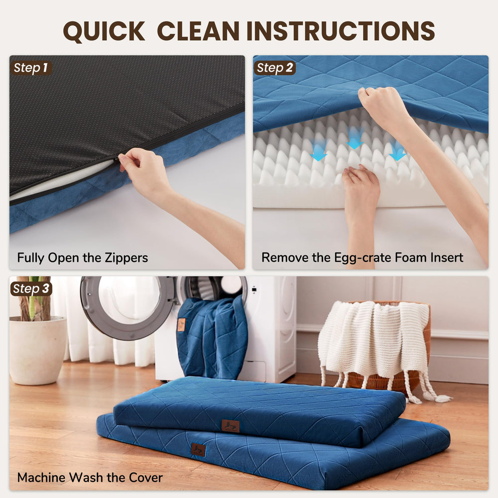 Warmrest egg-crate foam detail highlights pressure-relief support.