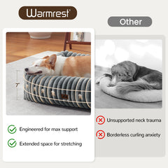 Warmrest rectangle orthopedic bed side view highlights support