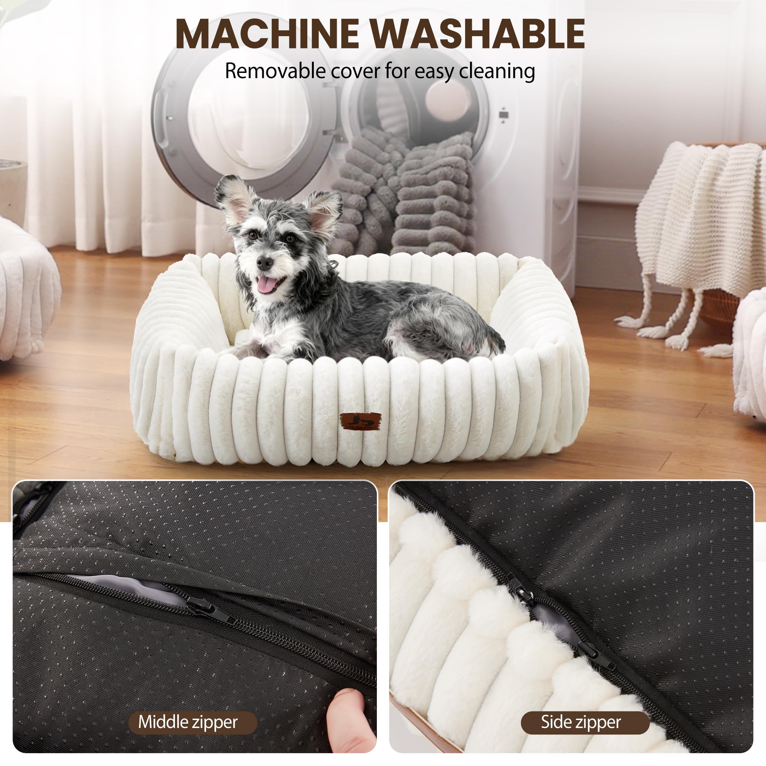 Warmrest small-to-medium size bed with dimensions guidance.