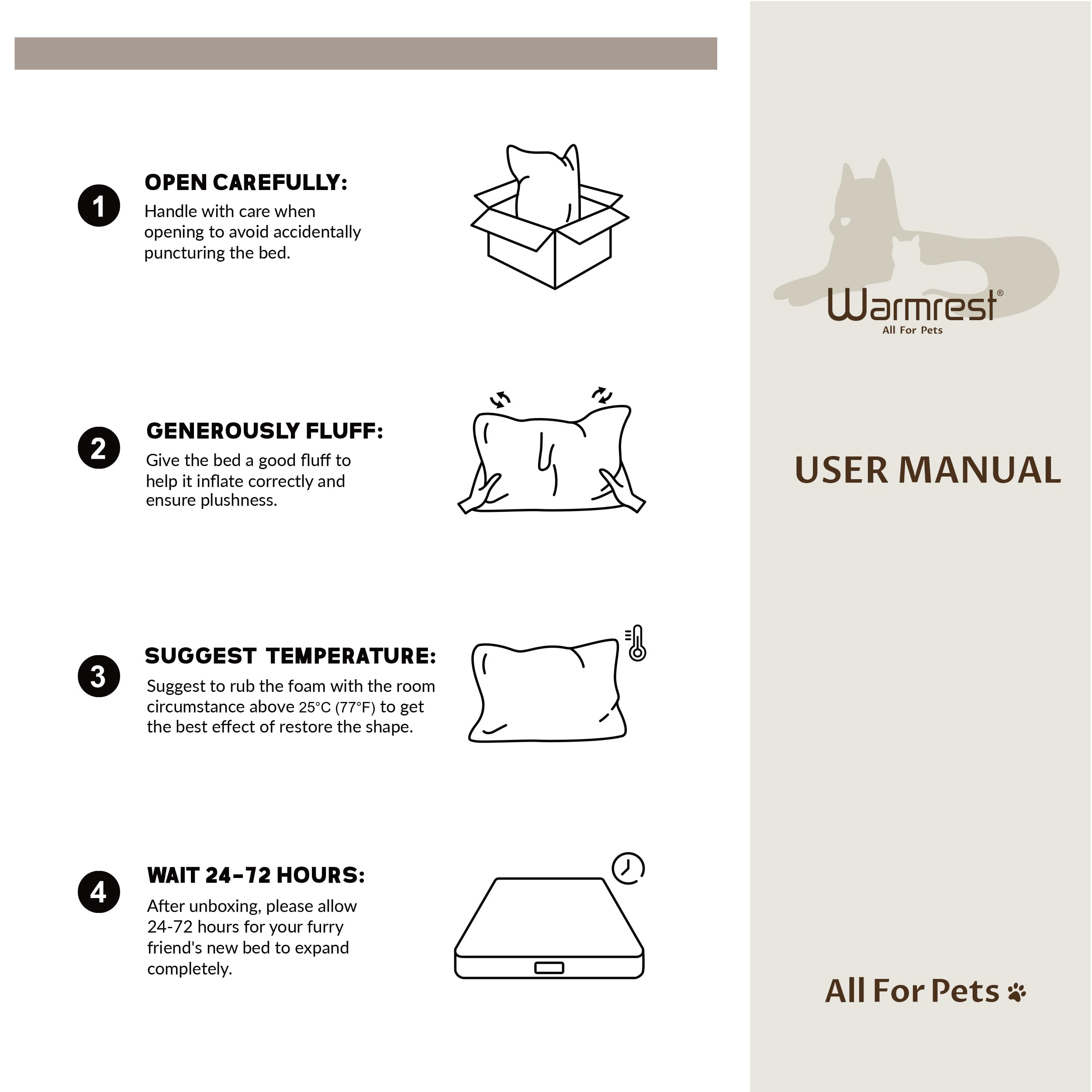 Warmrest vacuum-packed fluff guide—how to restore fluff after unpacking.
