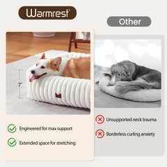 Warmrest washable dog bed top view rectangle showing roomy shape for small to medium dogs