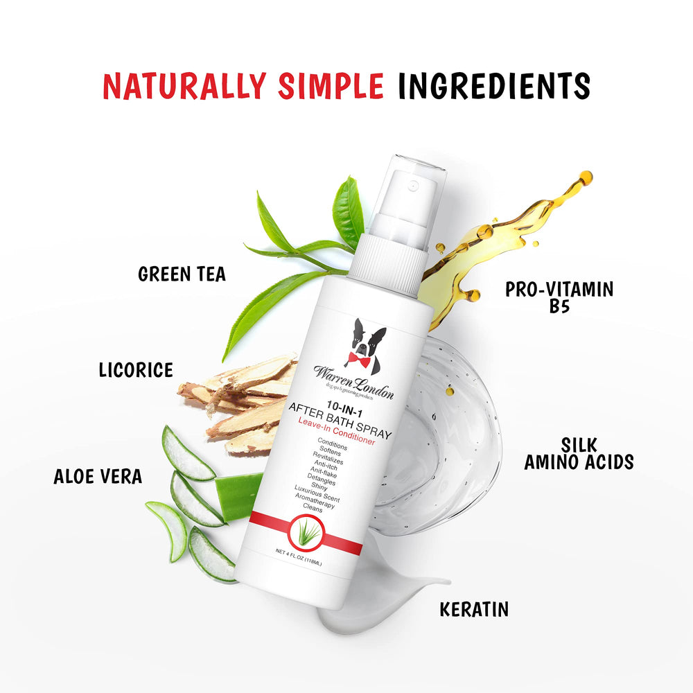 Warren London spray adds shine and softens a dog coat during brushing.