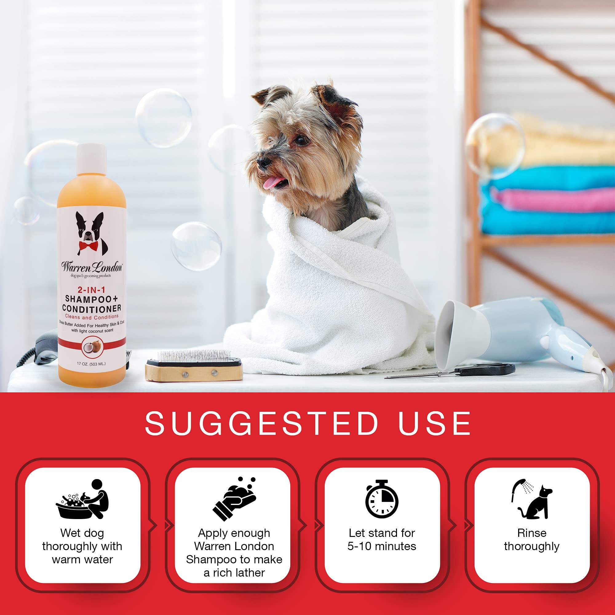 Warren London 2in1 pet shampoo USA-made emphasizes cruelty-free grooming