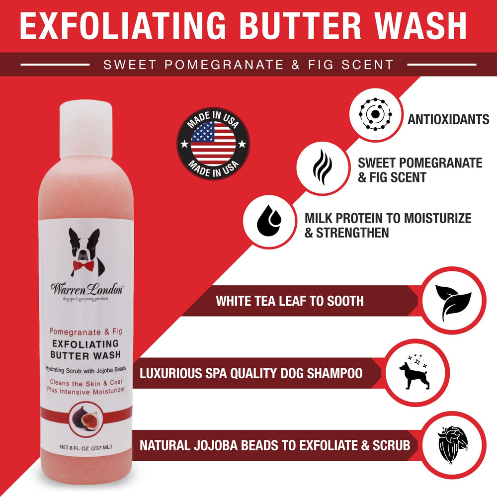 Warren London Butter Combo conditioner bottle demonstrates leave-in hydration for silky, nourished coat.