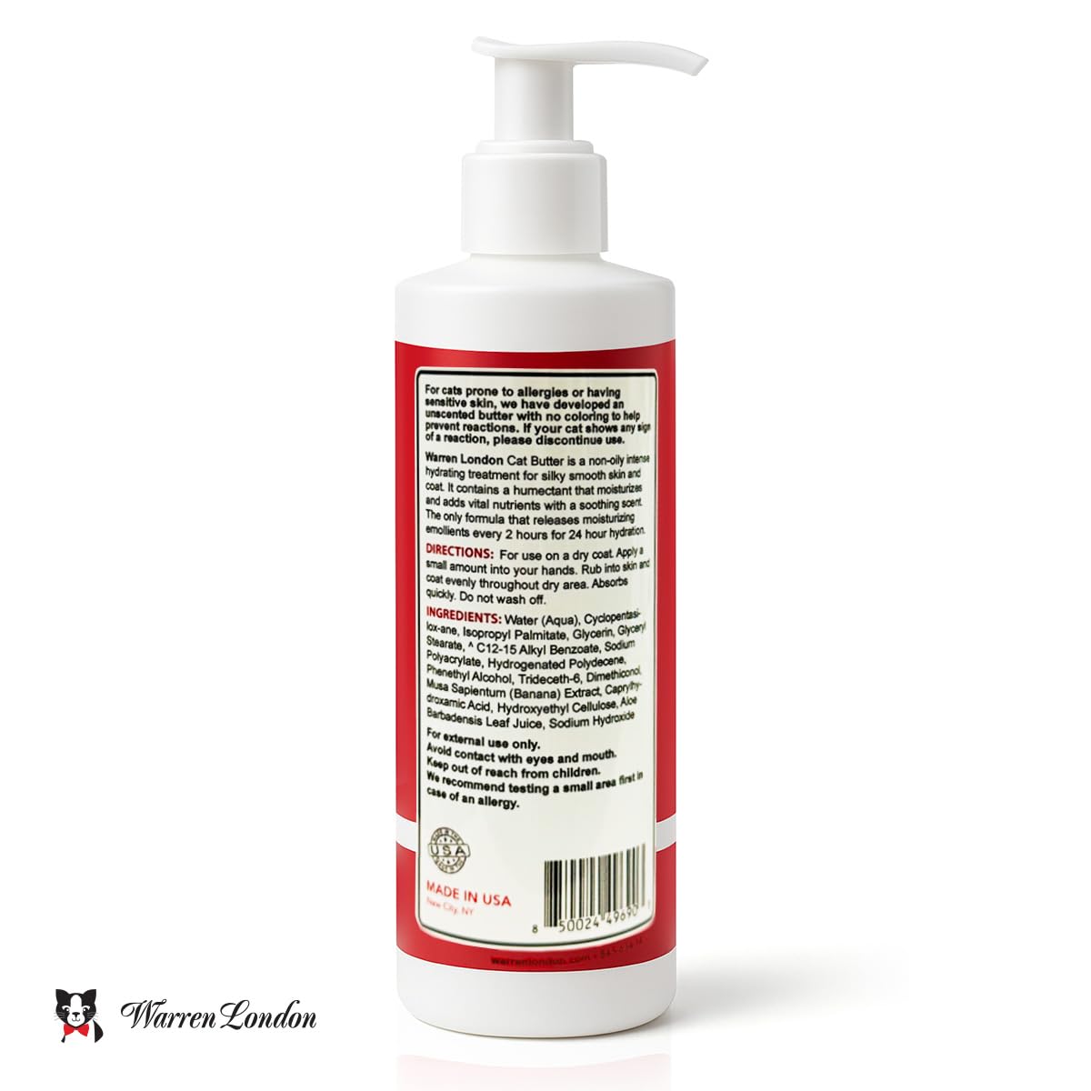 Warren London Cat Hydrating Butter suitable for all breeds leaving fur soft.