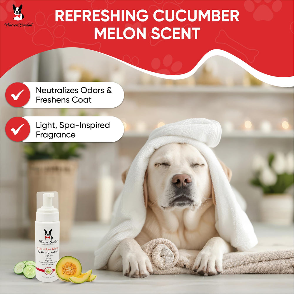 Warren London cucumber melon scent wash for refreshing dog grooming.