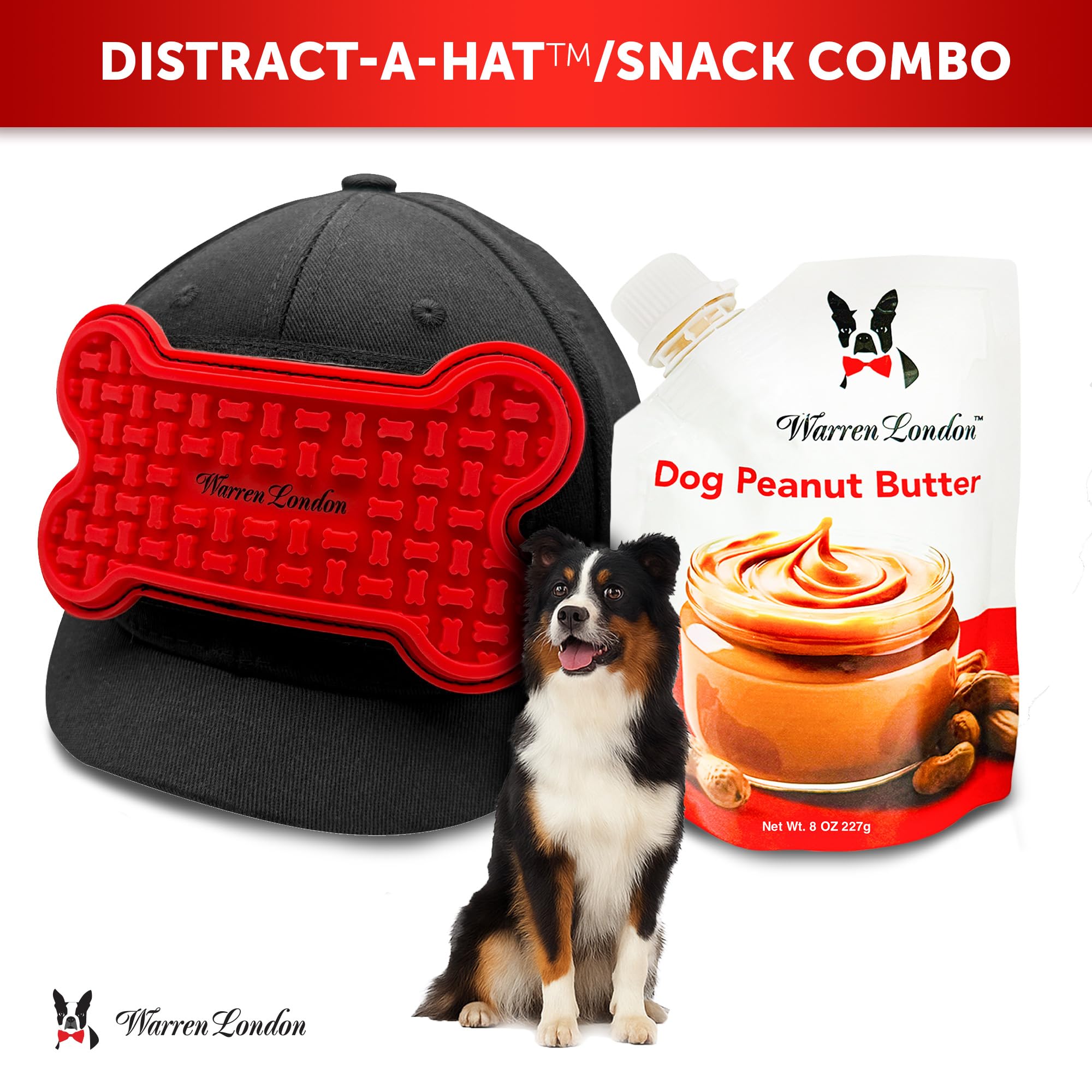 Warren London Distract-A-Hat usage steps explained in the image.