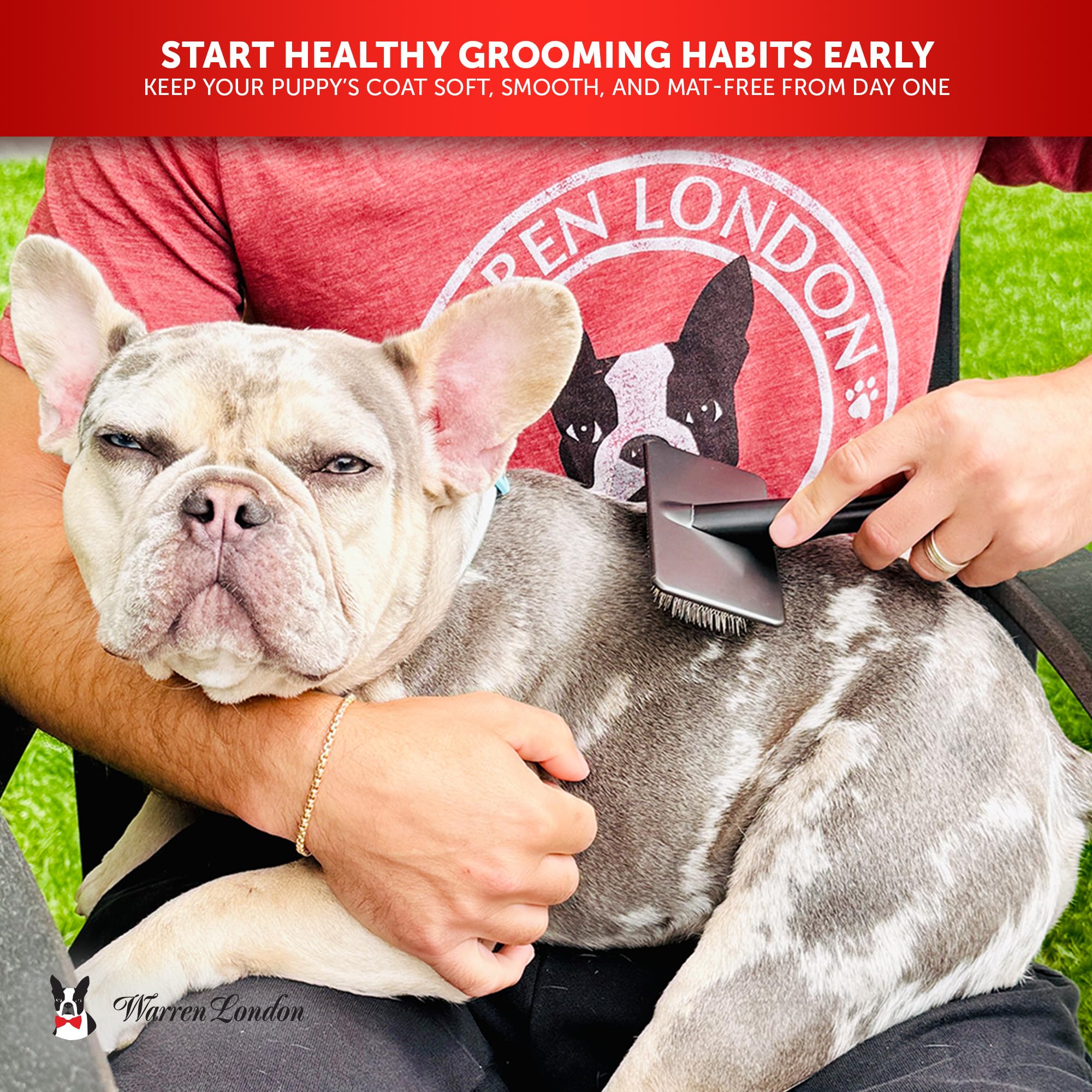 Warren London Gentle Touch Slicker Brush lightweight design enables effortless grooming sessions.