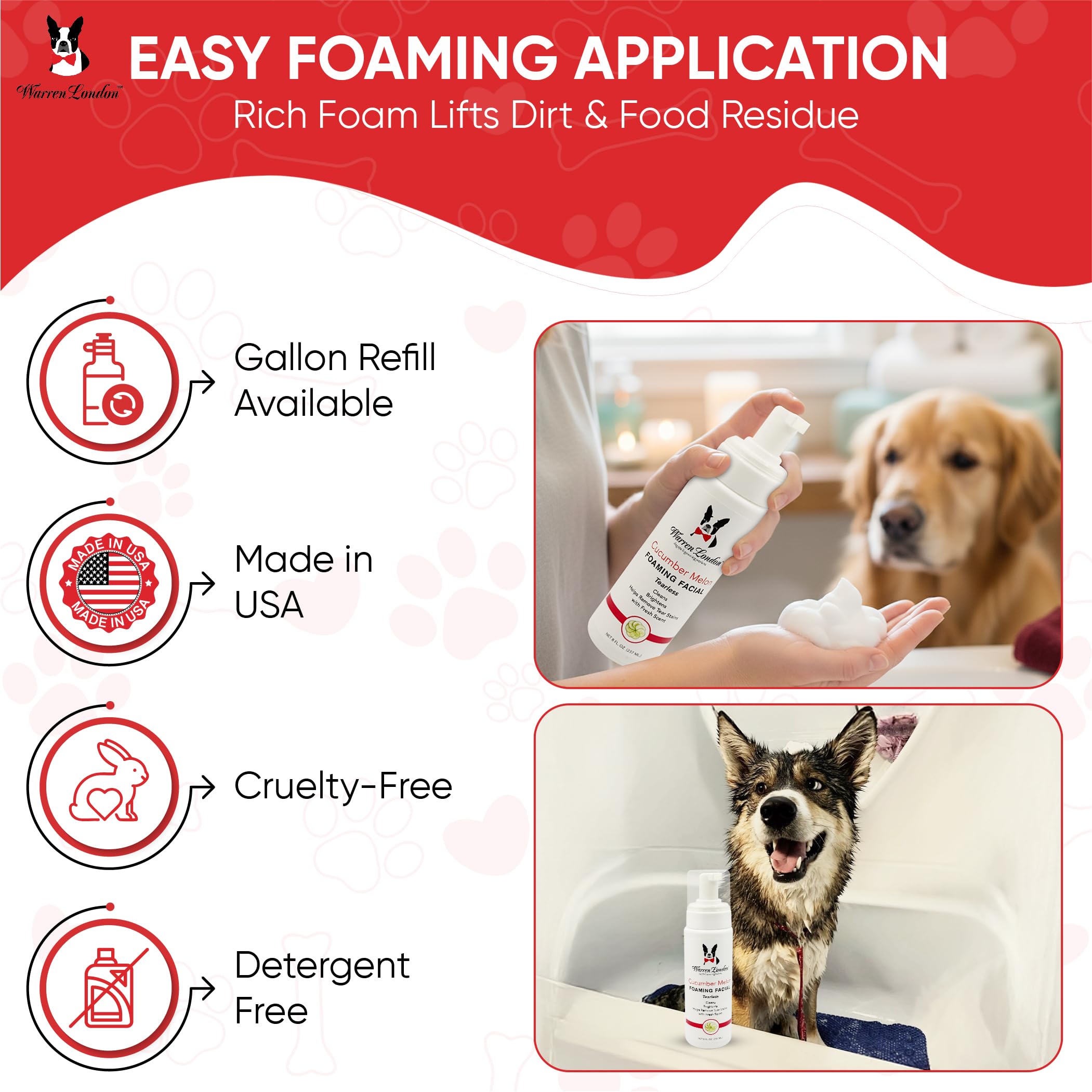 Warren London USA-made dog shampoo designed for at-home use.