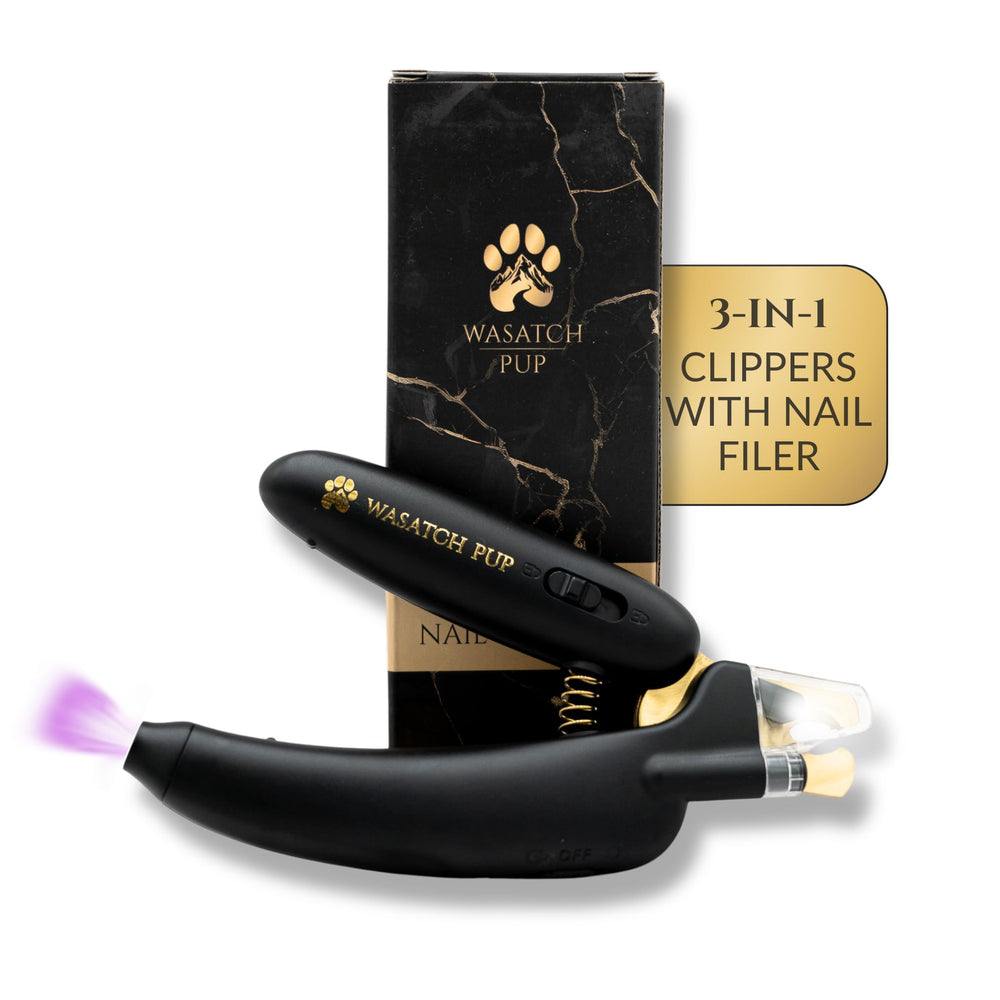 Wasatch Pup 3-in-1 nail trimmers in action for precise at-home grooming